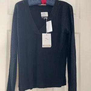 New - Grey/Ven pure cashmere v-neck sweater